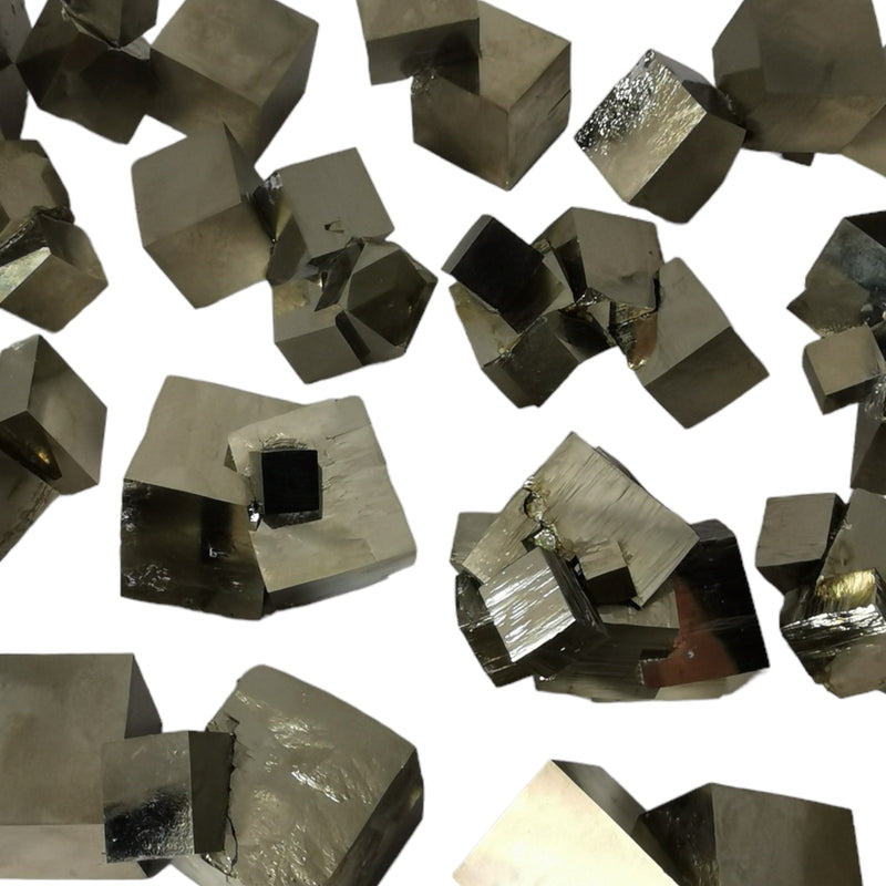 Cubic Pyrite - Cluster/Chain - Mineral