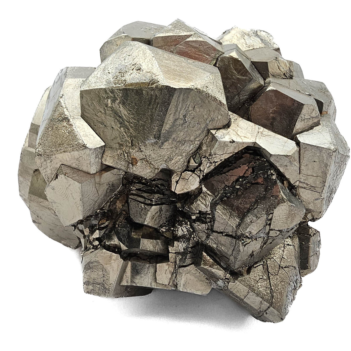 Pyrite Cluster specimen, an iron sulfide, from Ambasaguas, Muro de Aguas, La Rioja, Spain.
