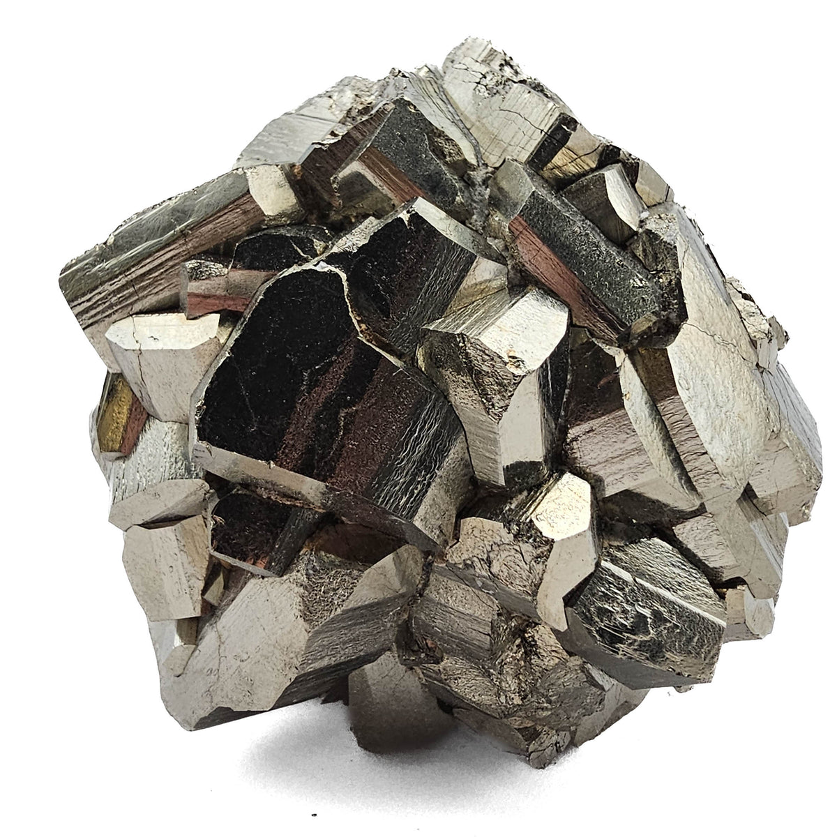 Pyrite Cluster specimen, an iron sulfide, from Ambasaguas, Muro de Aguas, La Rioja, Spain.