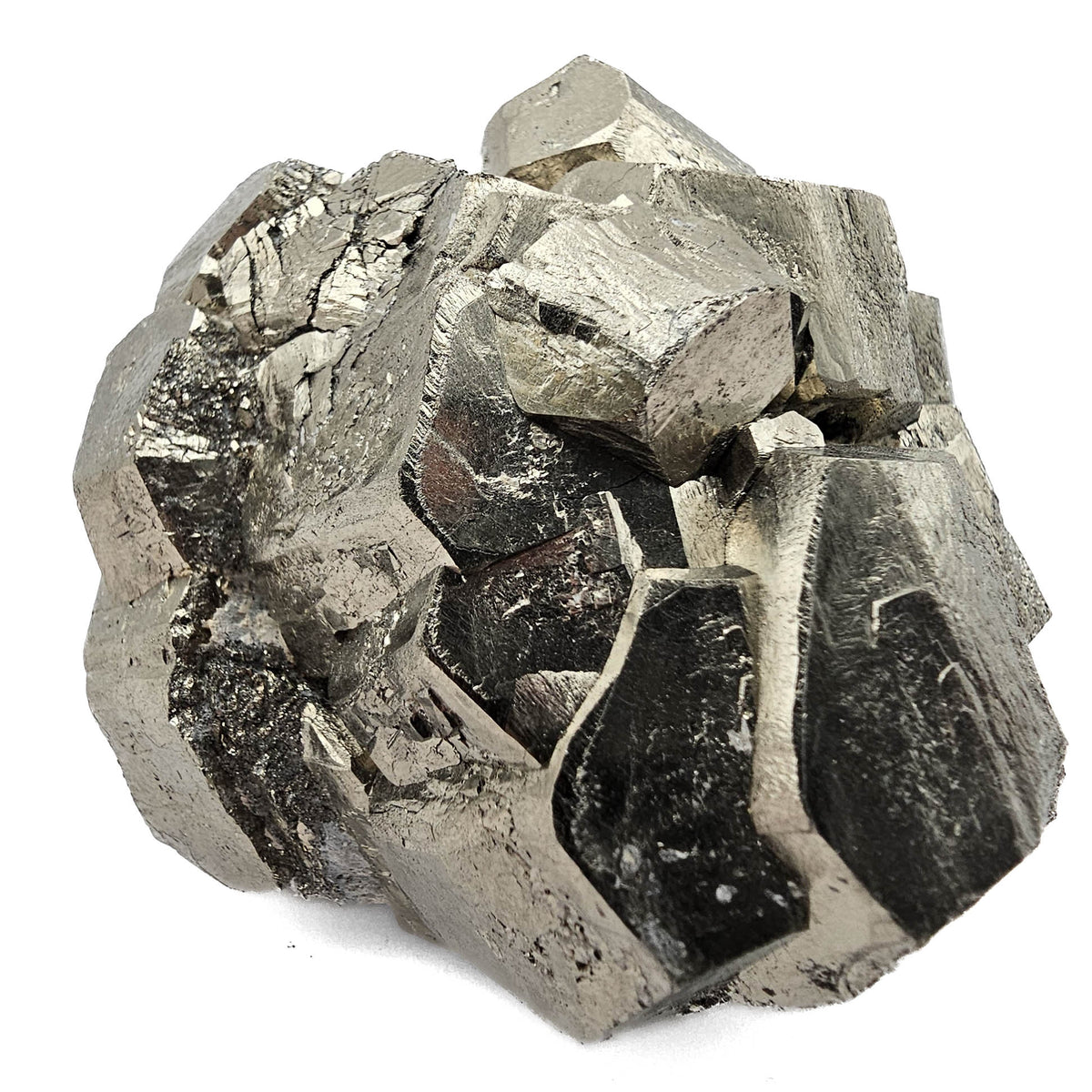 Pyrite Cluster specimen, an iron sulfide, from Ambasaguas, Muro de Aguas, La Rioja, Spain.