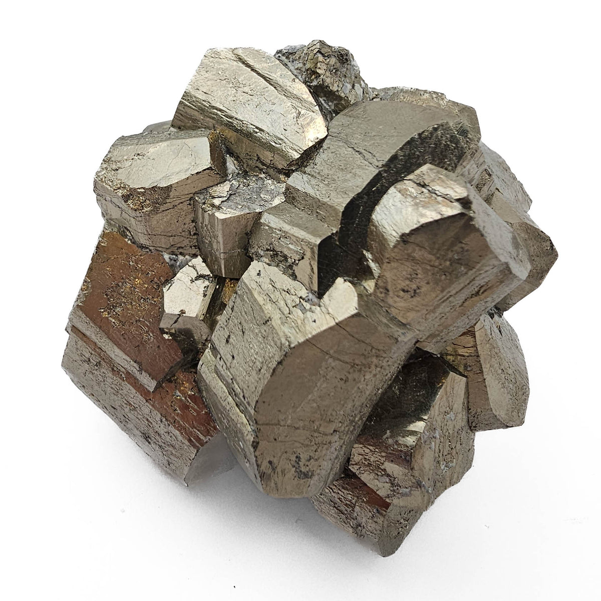 Pyrite Cluster specimen, an iron sulfide, from Ambasaguas, Muro de Aguas, La Rioja, Spain.