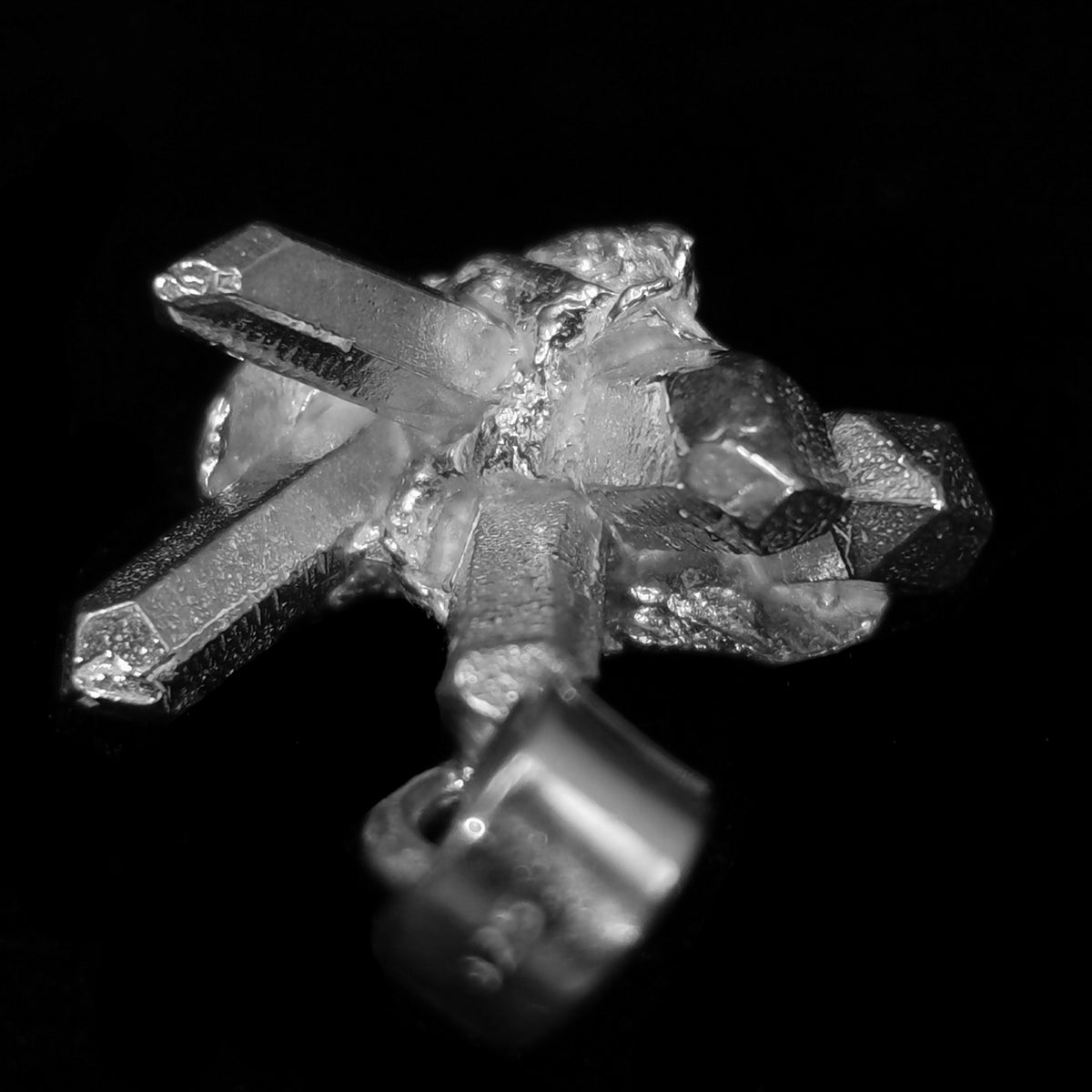 Quartz Cluster pendant in sterling silver.