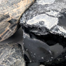 Rainbow Obsidian rough, a volcanic glass, from Jalisco, Mexico.