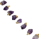 Raw Amethyst - Cap Pendant - Brazil - Crown Chakra - Gold Plated Base