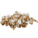 Raw Citrine - Cap Pendant - Gold Plated Base - Brazil - Solar Plexus and Sacral Chakra