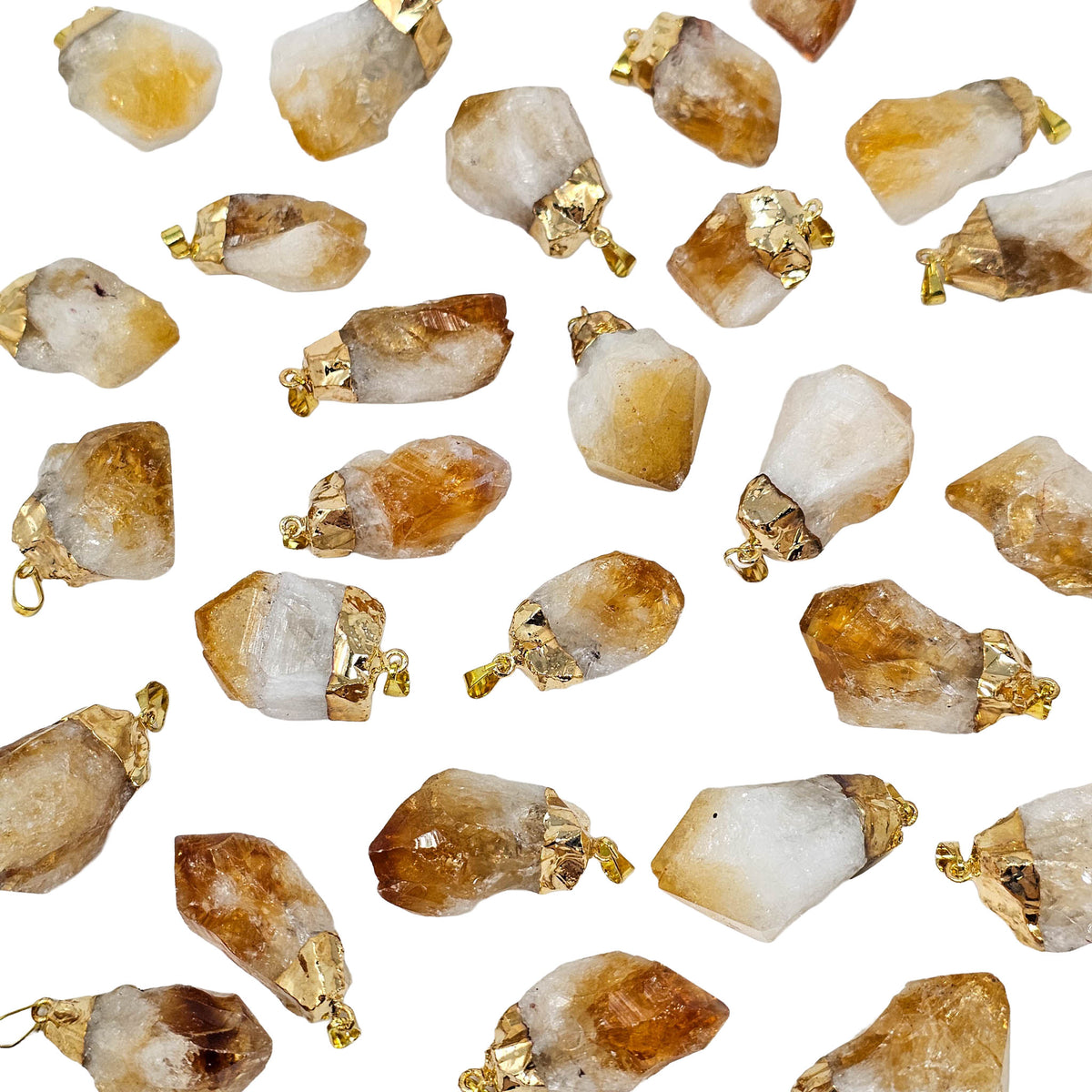 Raw citrine cap pendant – spread of pendants