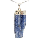 Raw Kyanite - Cap Pendant - Brazil - All 7 Chakras - Sterling Silver Plated 