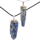 Raw Kyanite - Cap Pendant - Brazil - All 7 Chakras - Sterling Silver Plated 