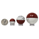 Red Jasper and Howlite Balls - Crown and Root Chakra