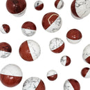 Red Jasper and Howlite Balls - Crown and Root Chakra