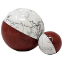 Red Jasper and Howlite Balls - Crown and Root Chakra
