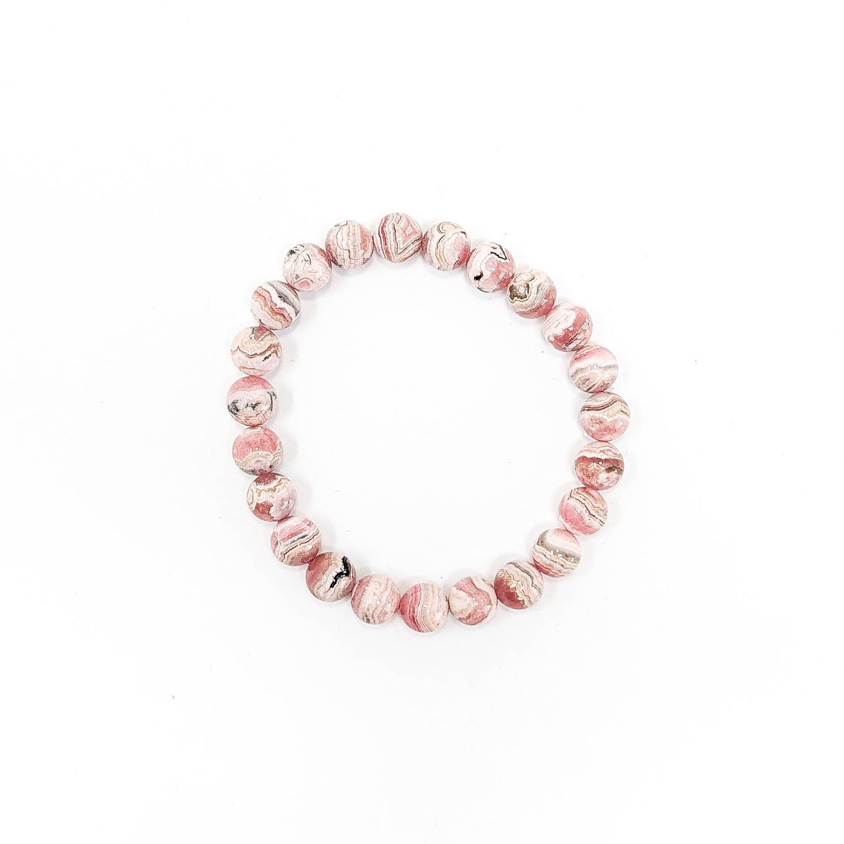Rhodochrosite round bead bracelet – small-bead bracelet