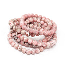 Rhodochrosite - Round Bead Bracelet