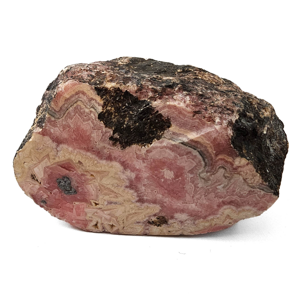 Rhodochrosite polished face specimen from Uchucchacua Mine, Oyón Province, Lima Department, Peru.