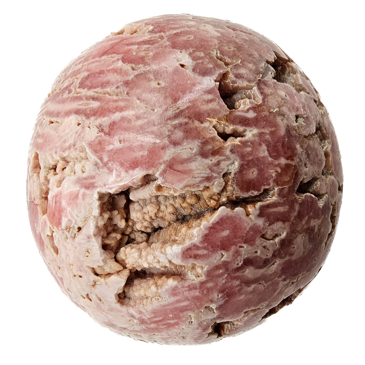 Rhodochrosite sphere from Uchucchacua Mine, Oyón Province, Lima Department, Peru.