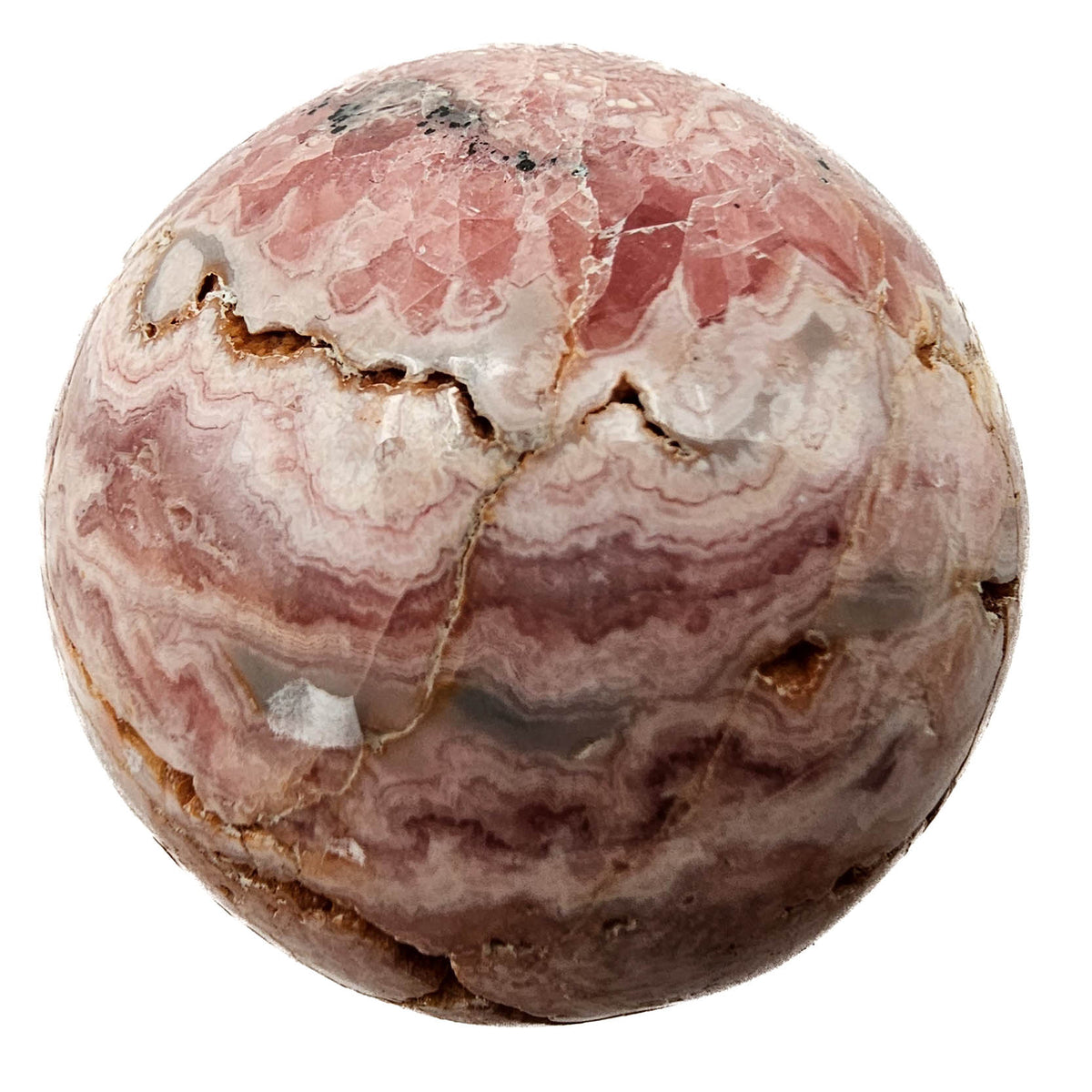 Rhodochrosite sphere specimen from Uchucchacua Mine, Oyón Province, Lima Department, Peru.