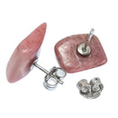 Rhodonite Chip Stud - Earrings (Pair)