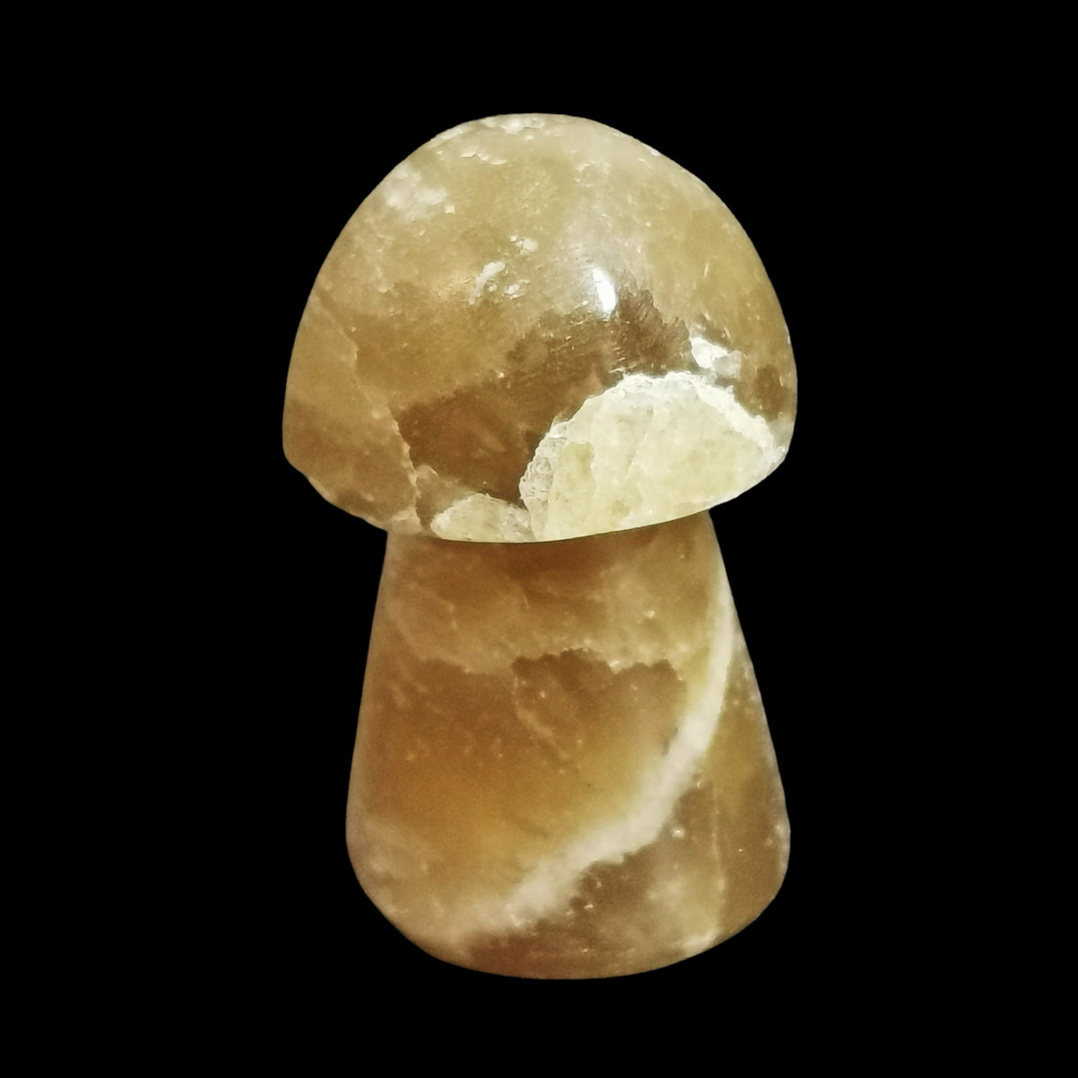 Rootbeer Calcite Mushroom carving.