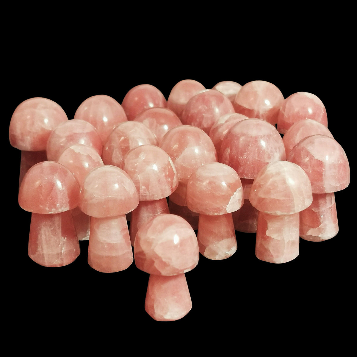 Rose Calcite Mushroom carving.