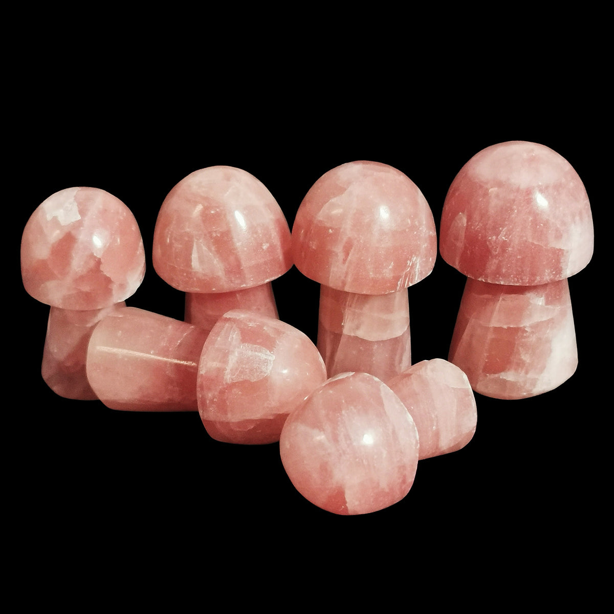 Rose Calcite Mushroom carving.