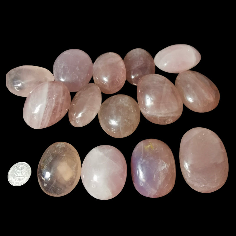 Rose Quartz Palm Stone - Crystal