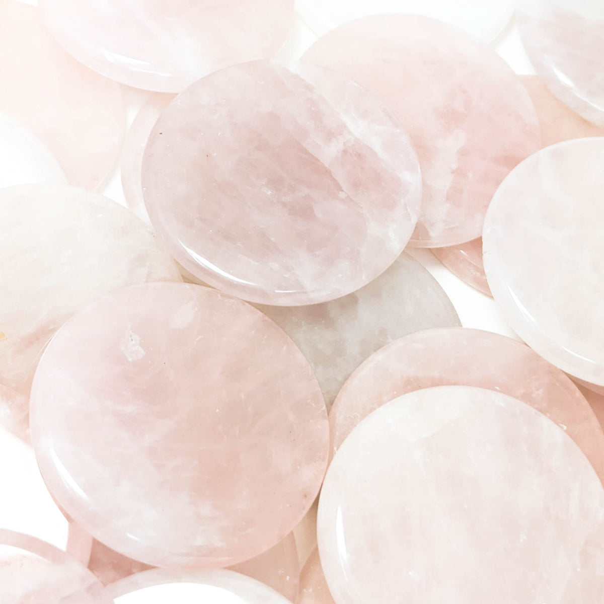 Rose Quartz flat disk from Brazil.