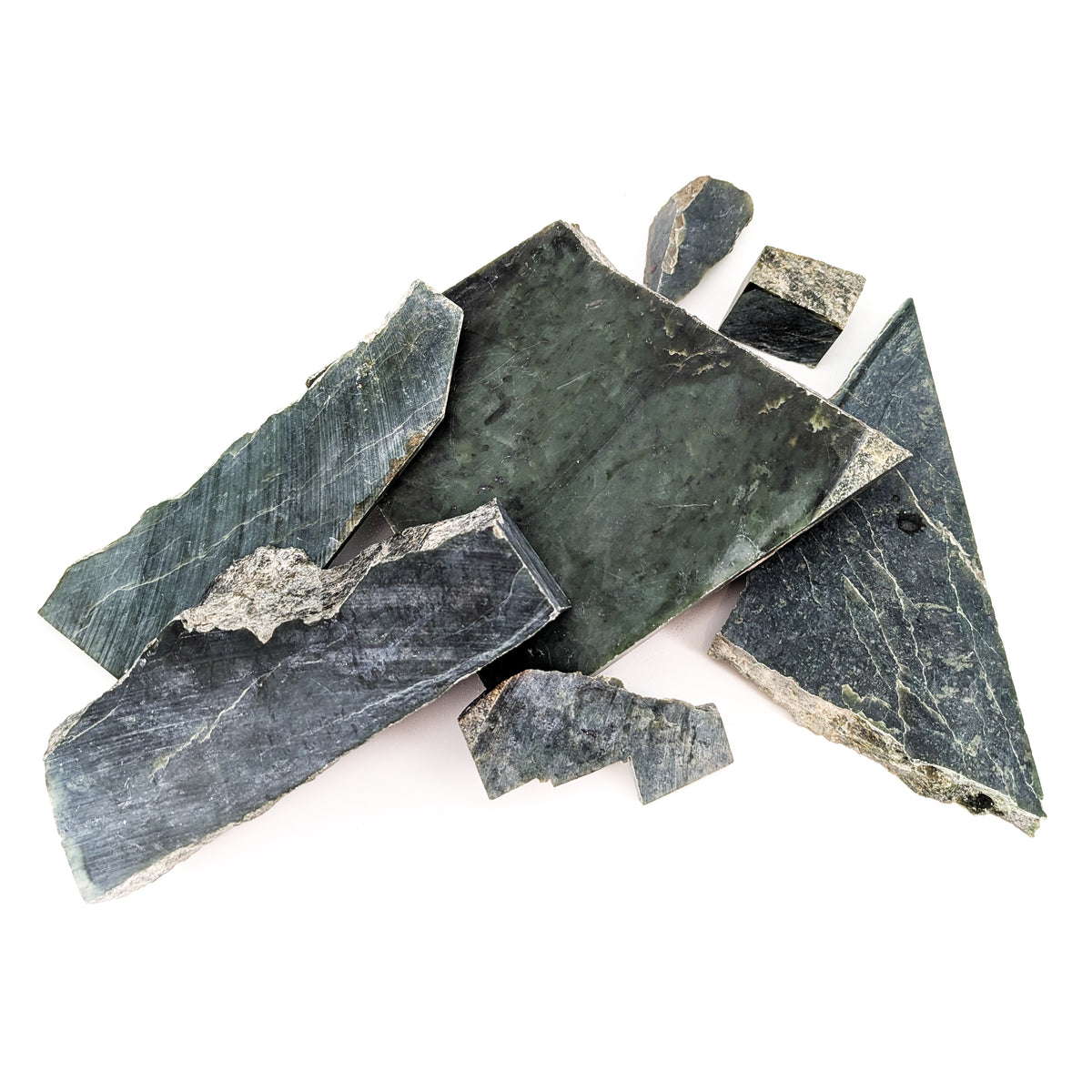 Nephrite Jade B-grade rough from British Columbia, Canada.