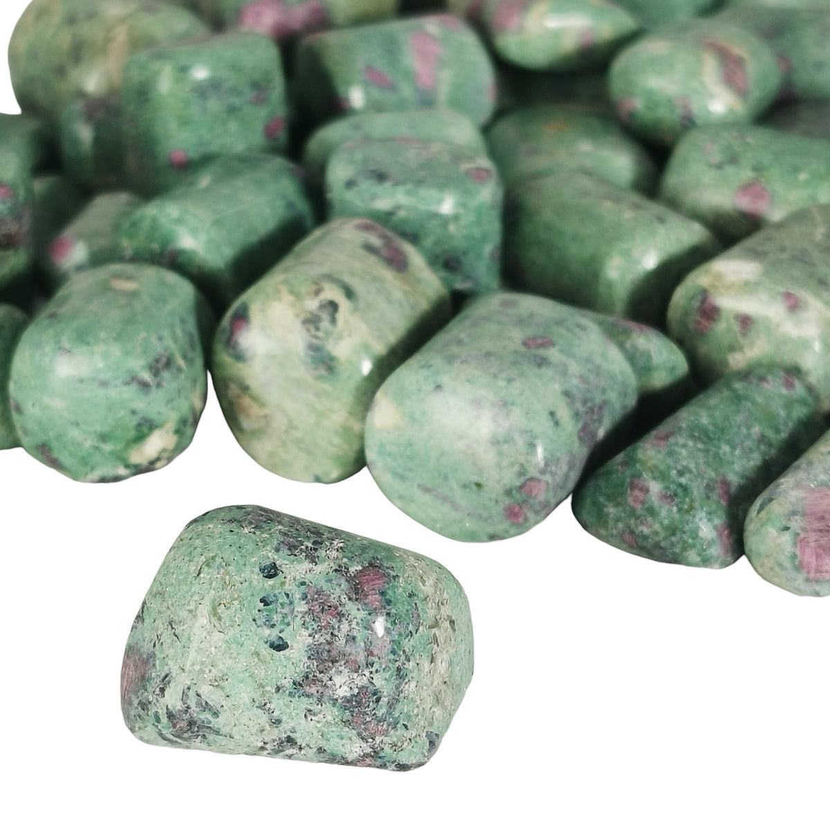 Ruby in Fuchsite tumble from India.