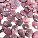 Ruby Faceted Teardrop - Tumble