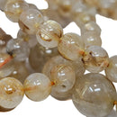 Golden Rutile Quartz - Round Bead Bracelet