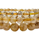 Golden Rutile Quartz - Round Bead Bracelet