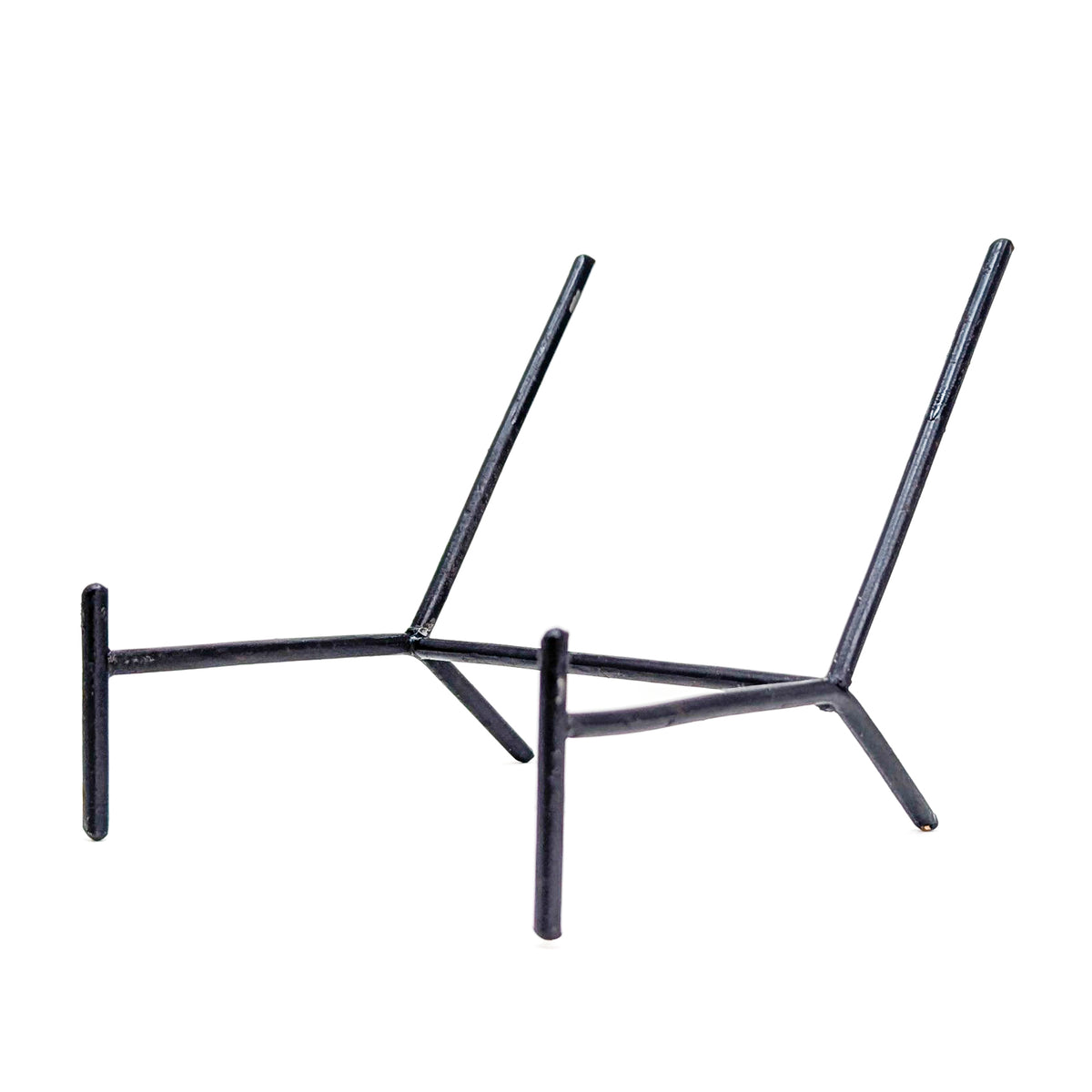 Slanted Black Metal Stand display, made of steel.
