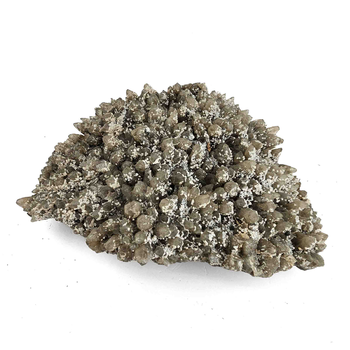 Calcite on Smoky Quartz - Specimen