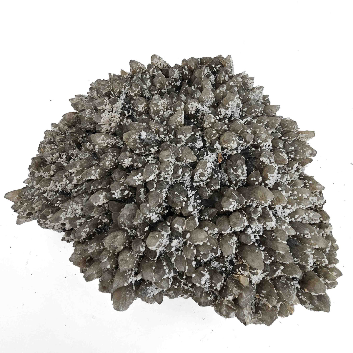 Calcite on Smoky Quartz - Specimen