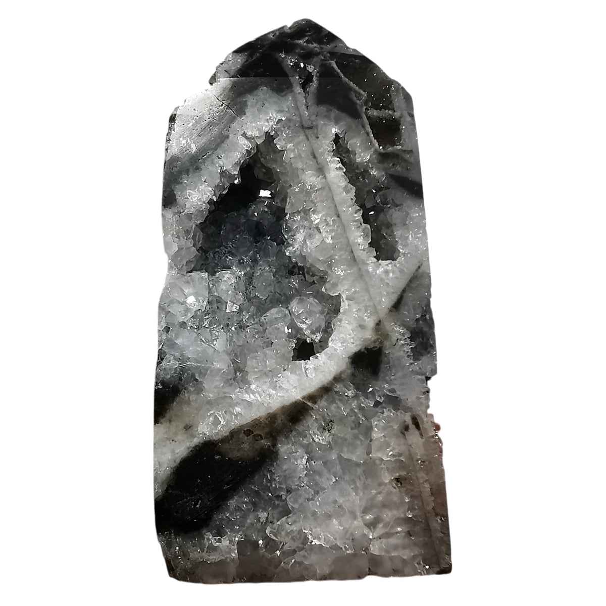 Snow Agate obelisk, a variety of chalcedony.