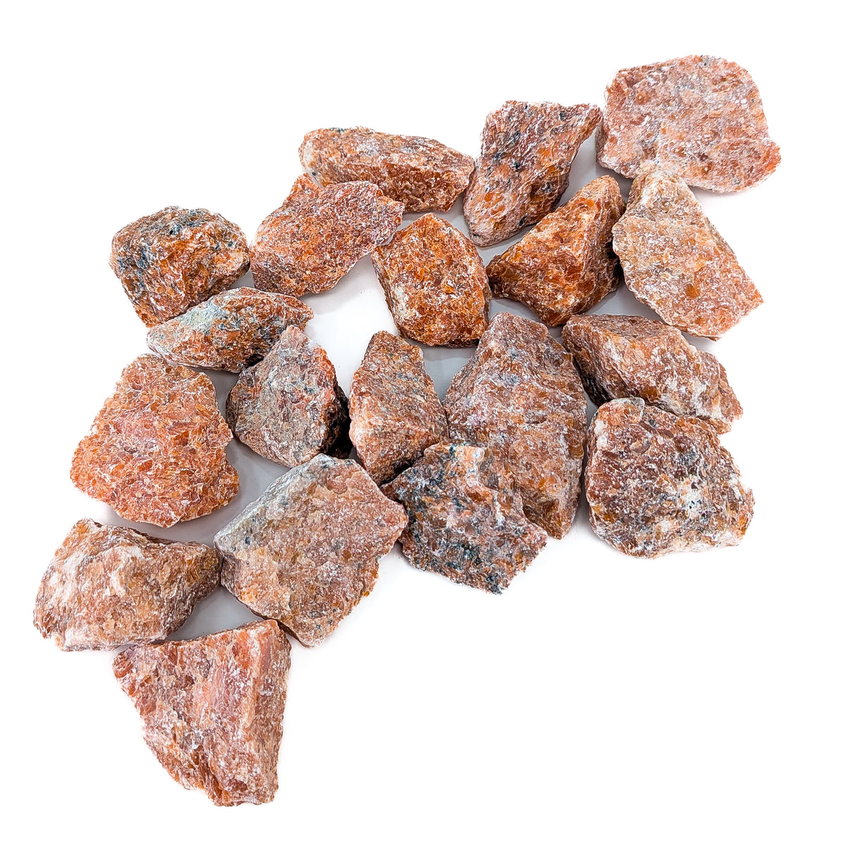 Sunstone rough from India – pile of pieces