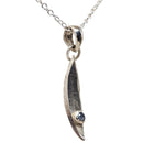 Surf Board - Pendant 2 - Blue Sapphire - BC, Canada - Sterling Silver - Broken Ox Creations