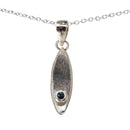 Surf Board - Pendant - Broken Ox Creations - BC, Canada - Blue Sapphire - Sterling Silver