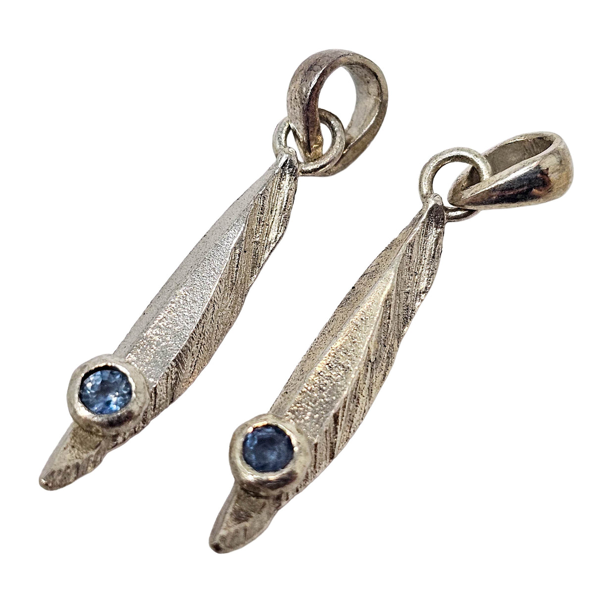 Surf Board - Pendant 3 - Broken Ox Creations - BC, Canada - Blue Sapphire - Sterling Silver