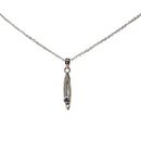 Surf Board - Pendant 3 - Broken Ox Creations - BC, Canada - Blue Sapphire - Sterling Silver