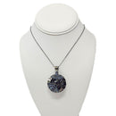 Swirl Medallion - Black Rhodium - Pendant - Peridot or London Blue Topaz - Broken Ox Creations - Hand Carved - BC, Canada
