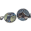 Swirl Medallion - Black Rhodium - Pendant - Peridot or London Blue Topaz - Broken Ox Creations - Hand Carved - BC, Canada