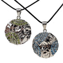 Swirl Medallion - Pendant - Broken Ox Creations - Hand Carved Medallion - Sterling Silver - Peridot London Blue Topaz - BC, Canada