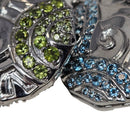 Swirl Medallion - Pendant - Broken Ox Creations - Hand Carved Medallion - Sterling Silver - Peridot London Blue Topaz - BC, Canada