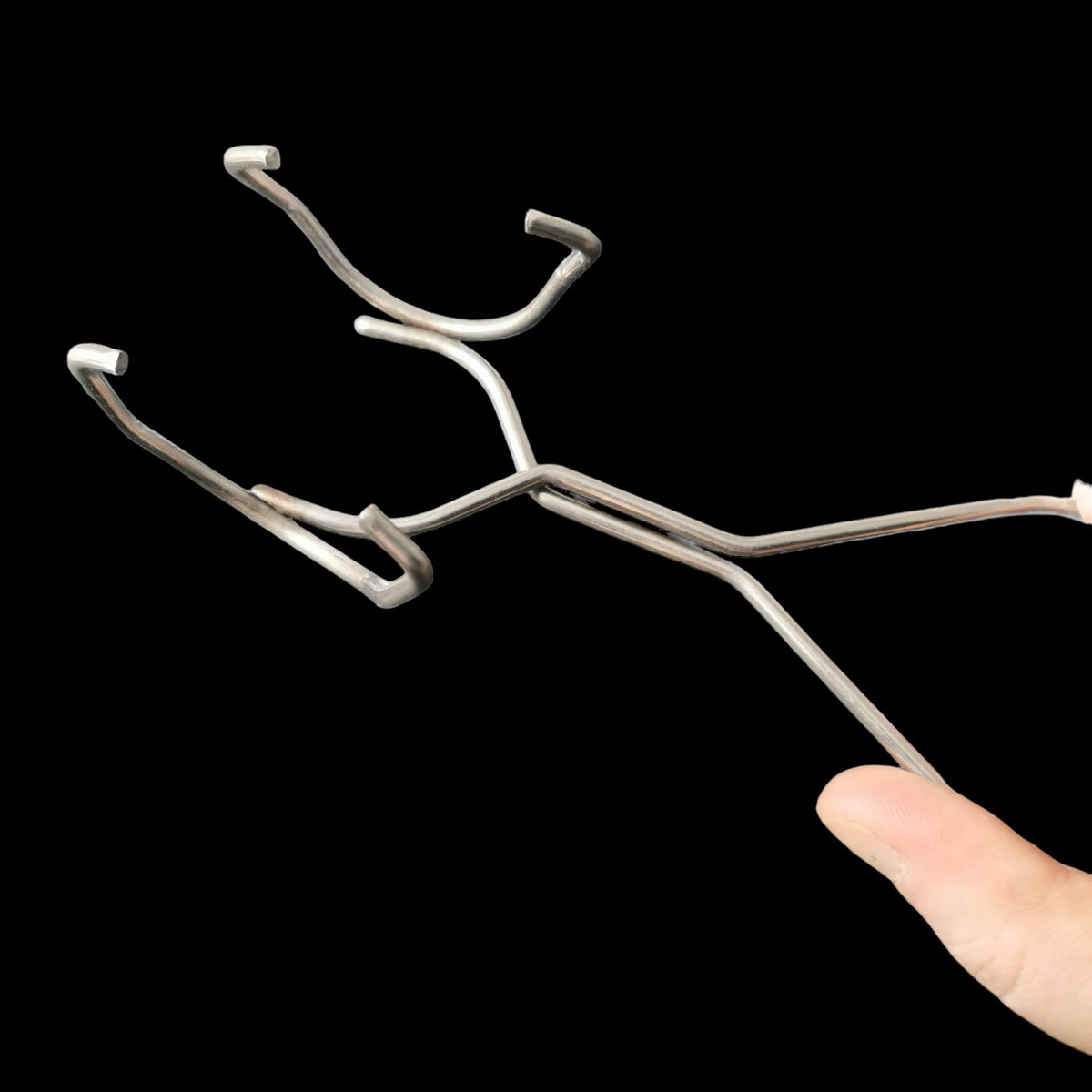 Tension Tongues for Crucible smithing, made of stainless steel.