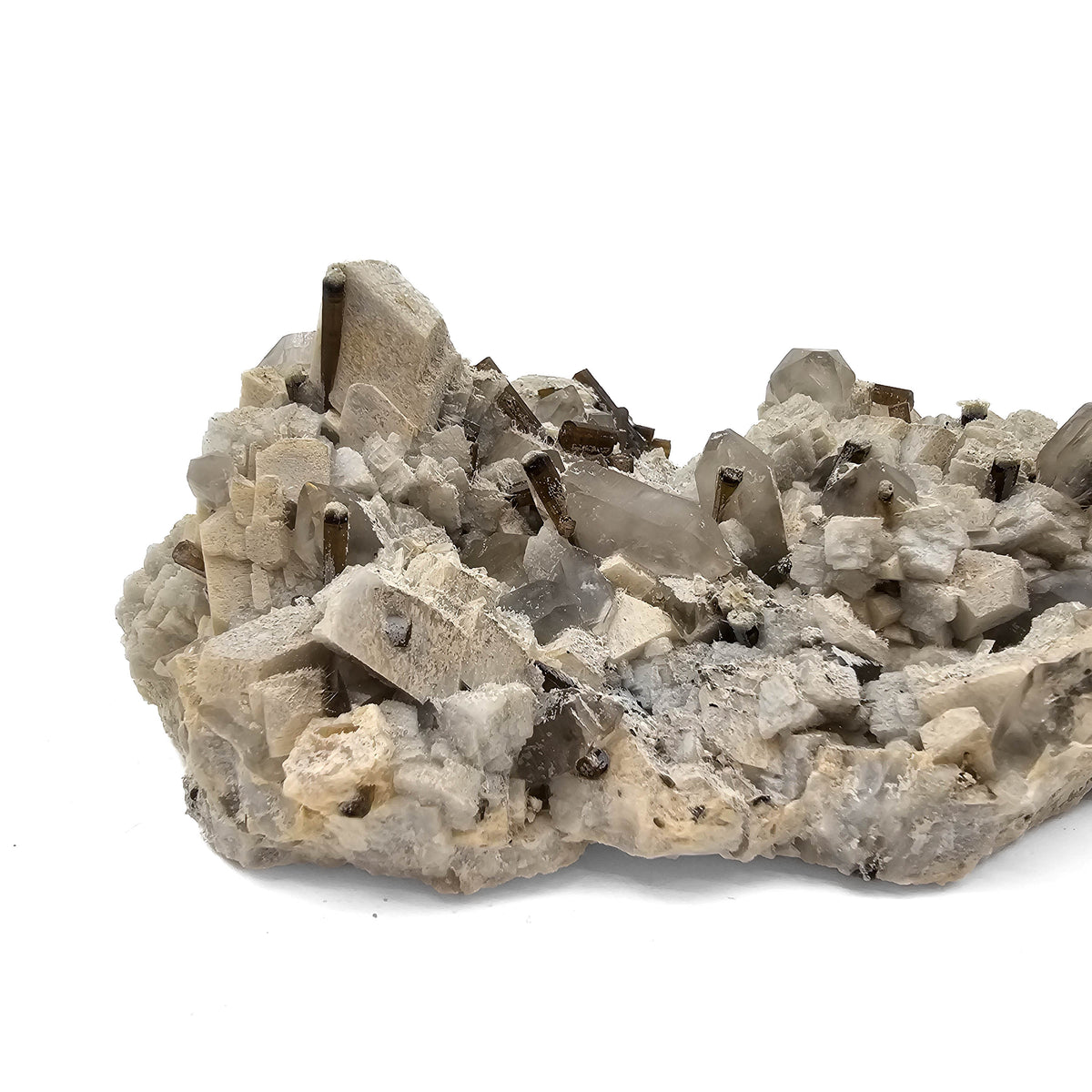 Tourmaline on Feldspar and Quartz specimen from Errachidia Province, Drâa-Tafilalet Region, Morocco.