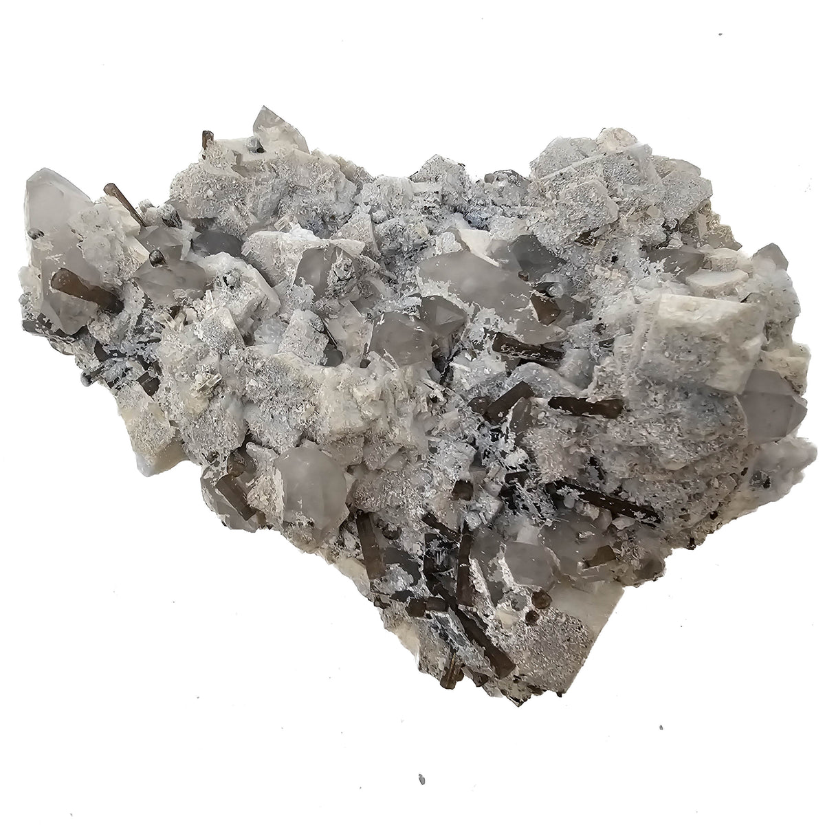 Tourmaline on Feldspar and Quartz specimen from Errachidia Province, Drâa-Tafilalet Region, Morocco.