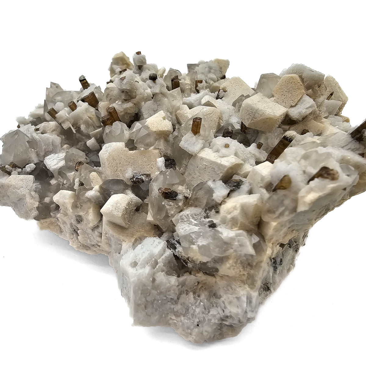 Tourmaline on Feldspar specimen from Errachidia Province, Drâa-Tafilalet Region, Morocco.
