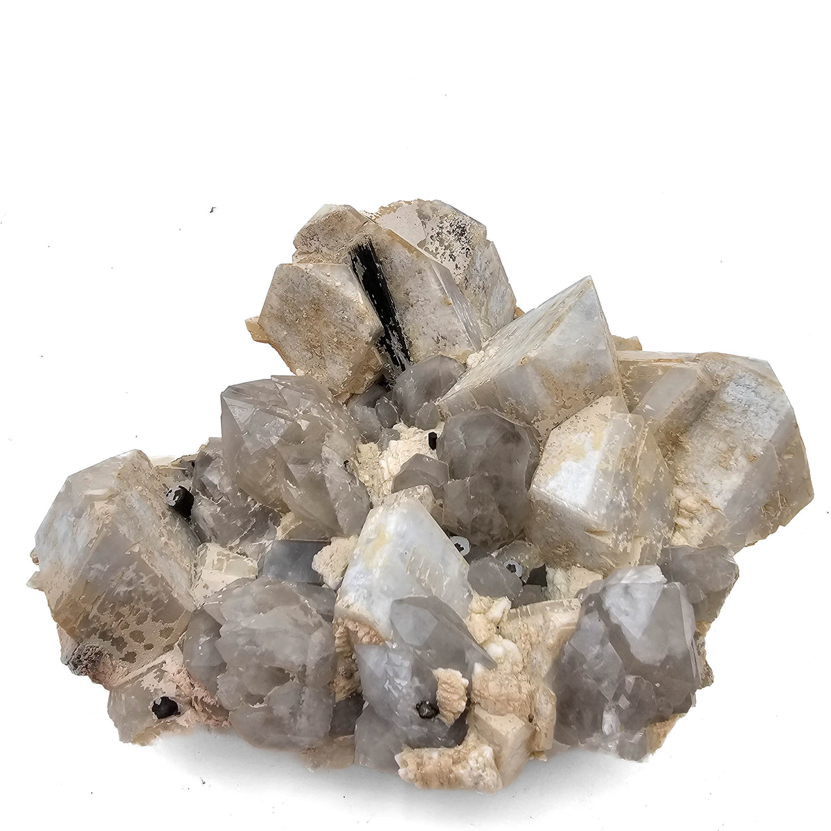 Tourmaline on Feldspar and Quartz specimen from Errachidia Province, Drâa-Tafilalet Region, Morocco.