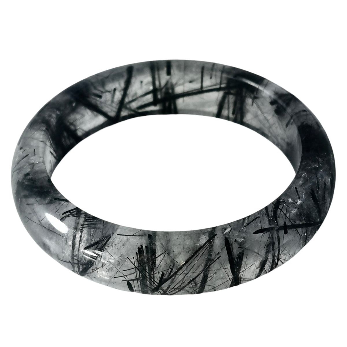 Black Tourmaline in Quartz bangle.